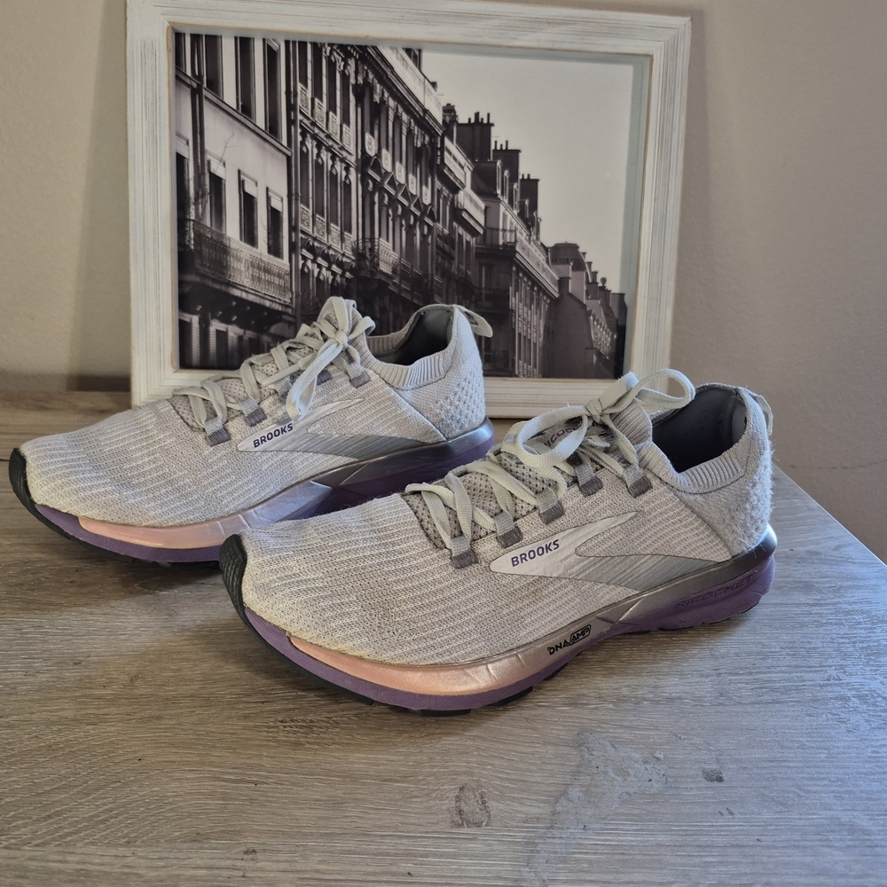 Brooks Women's Running Shoes - Gray and Purple